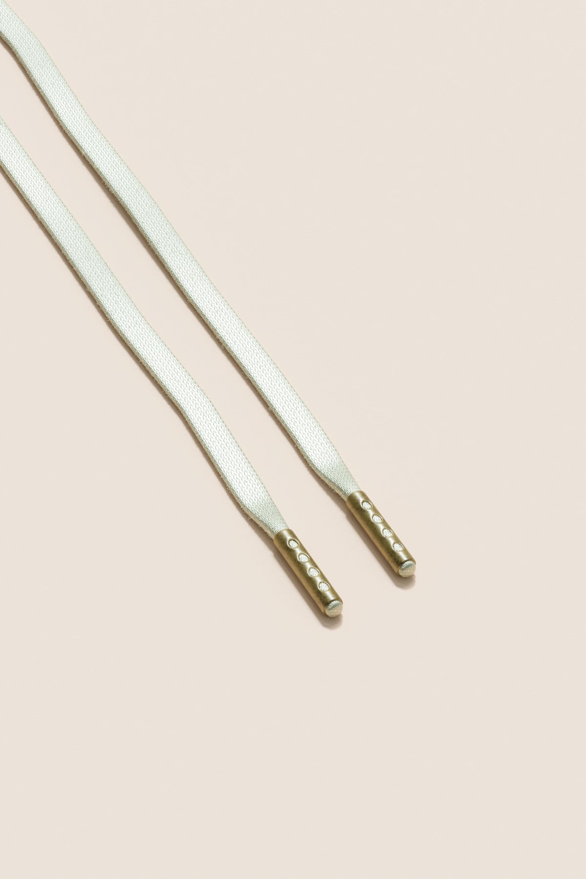 Senkels Off White 3mm Flat Waxed Shoelaces with Brass Aglets