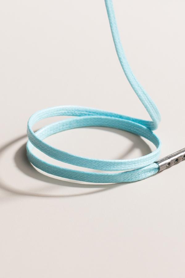 Pastel Blue - 3mm Flat Waxed Shoelaces
