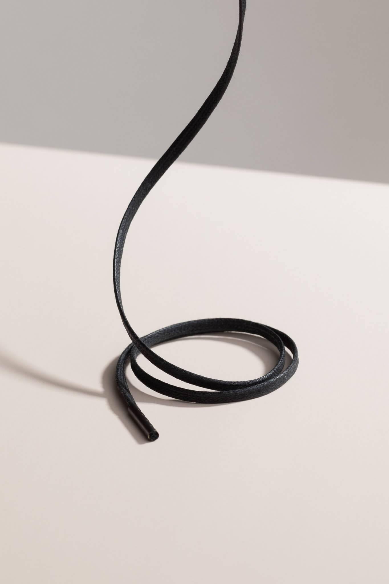 Black - 3mm Flat Waxed Shoelaces